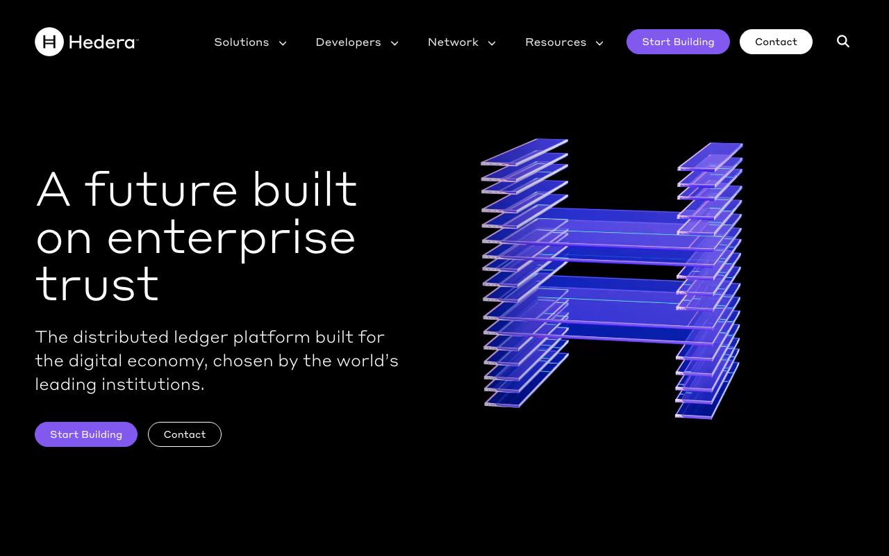 Hedera (HBAR) interface screenshot
