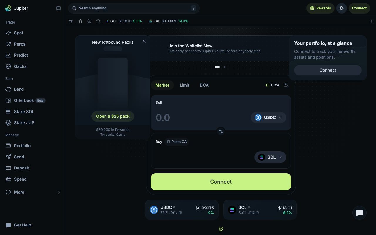 Jupiter interface screenshot