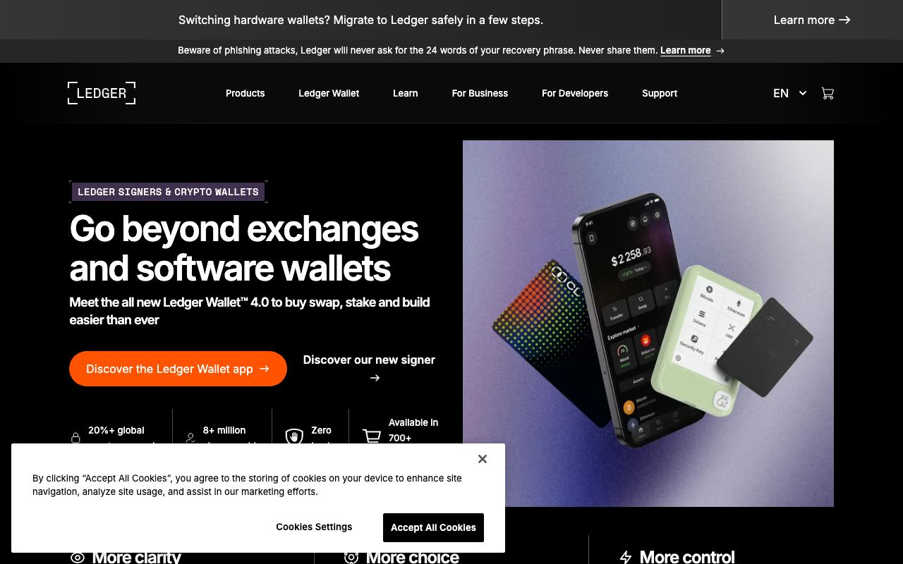 Ledger interface screenshot