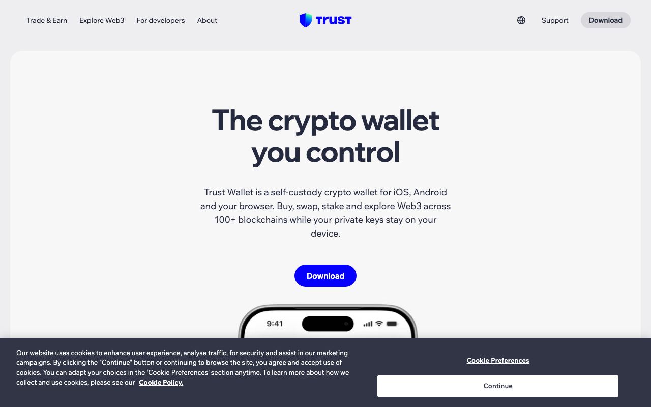 Trust Wallet interface screenshot